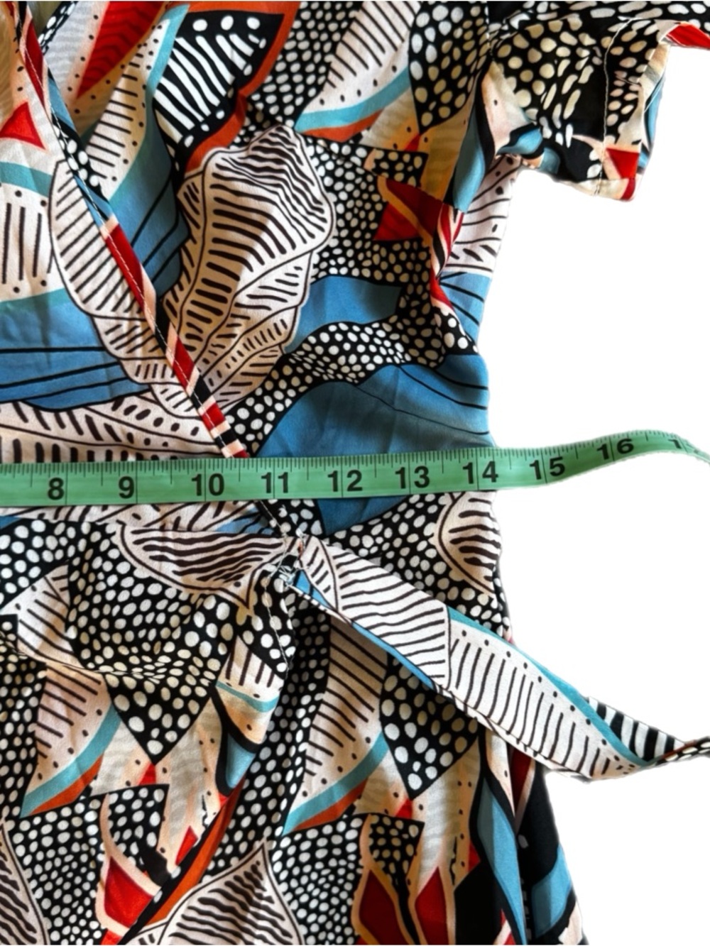 Forever 21 Floral Print Wrap Maxi Dress in Red & Blue Sz M - Picture 6 of 10
